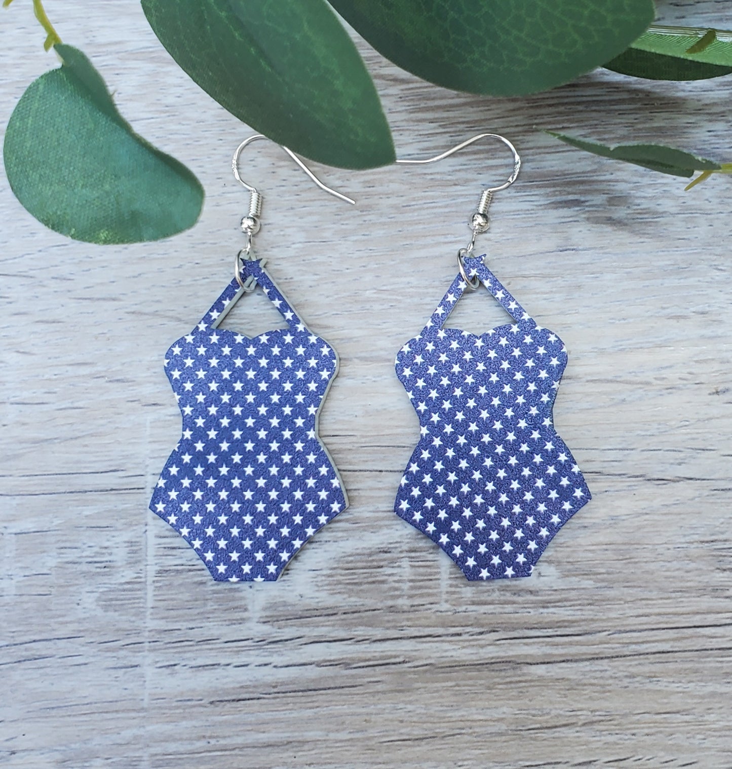 Patriotic One Piece Bathing Suit Earrings