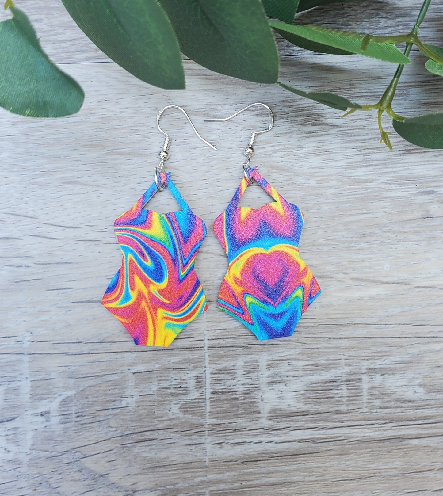 Tie Dye Bathing Suit Earrings