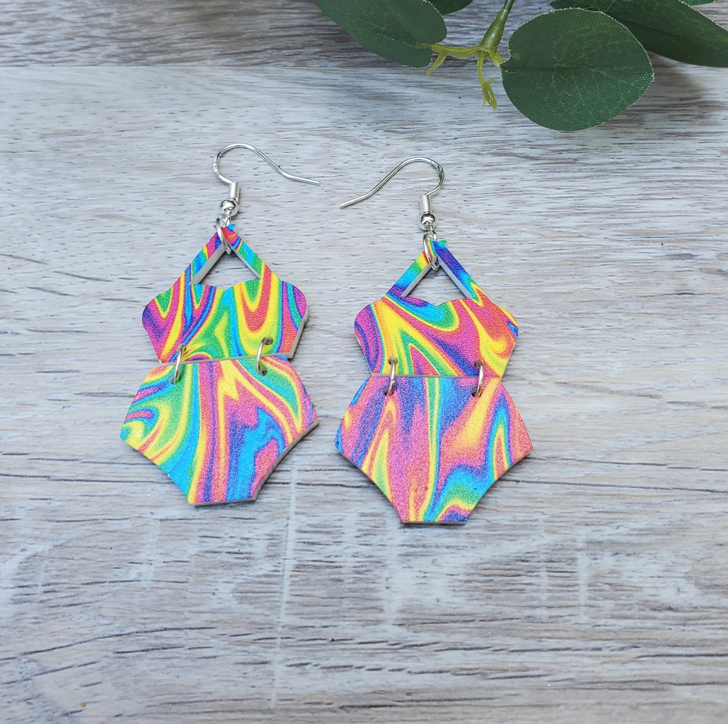 Tie Dye Bathing Suit Earrings