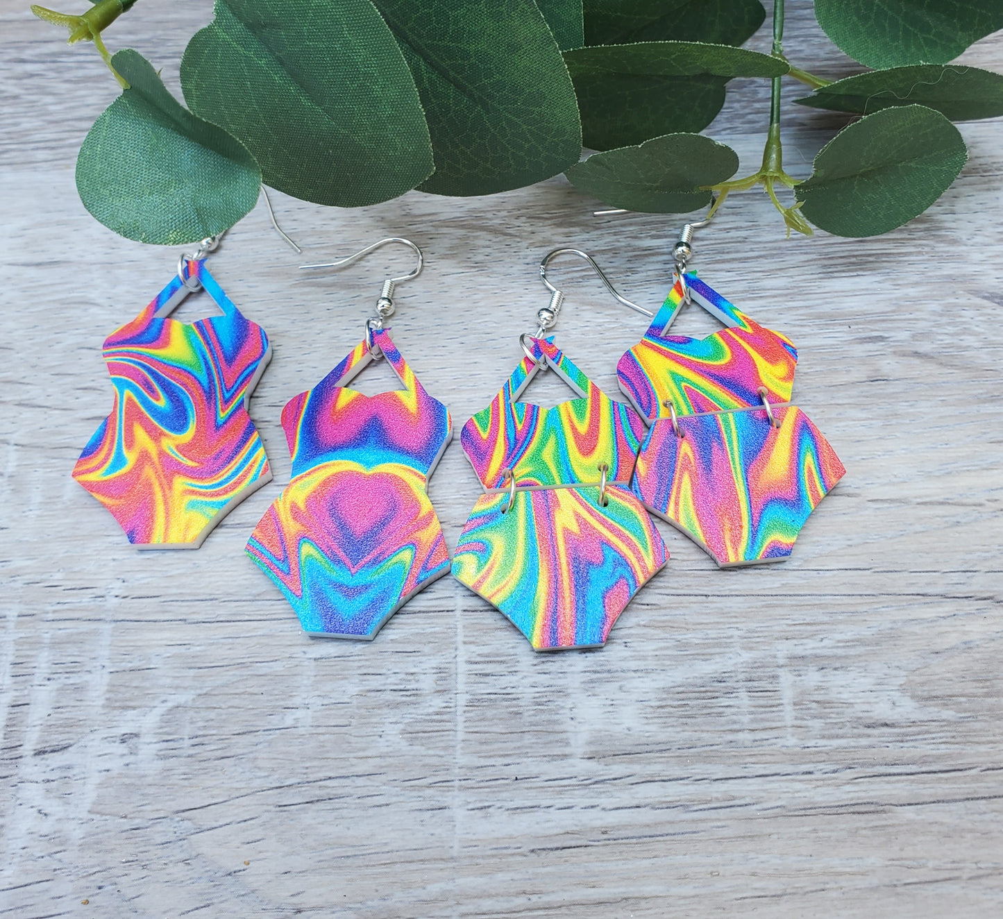 Tie Dye Bathing Suit Earrings