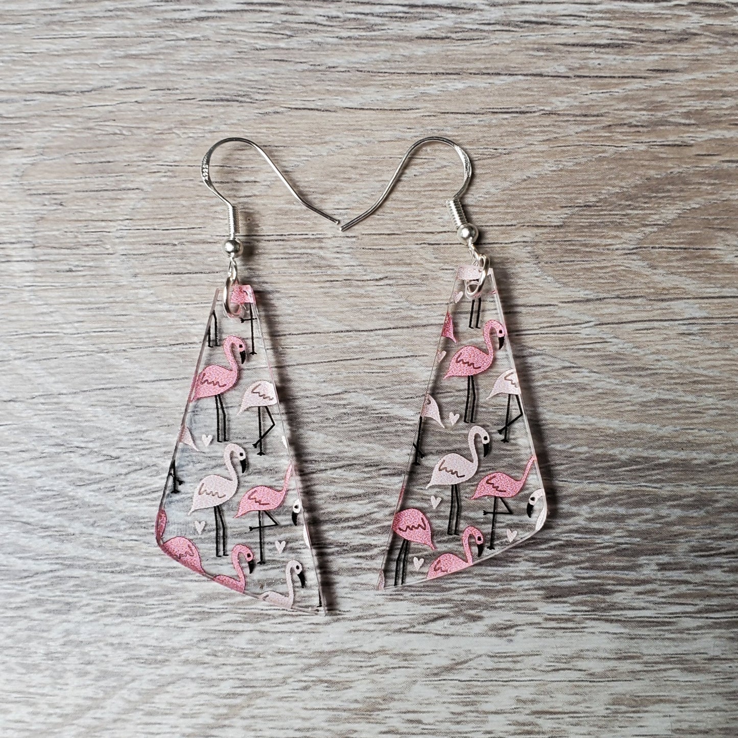 Flamingo Rounded Triangle Earrings