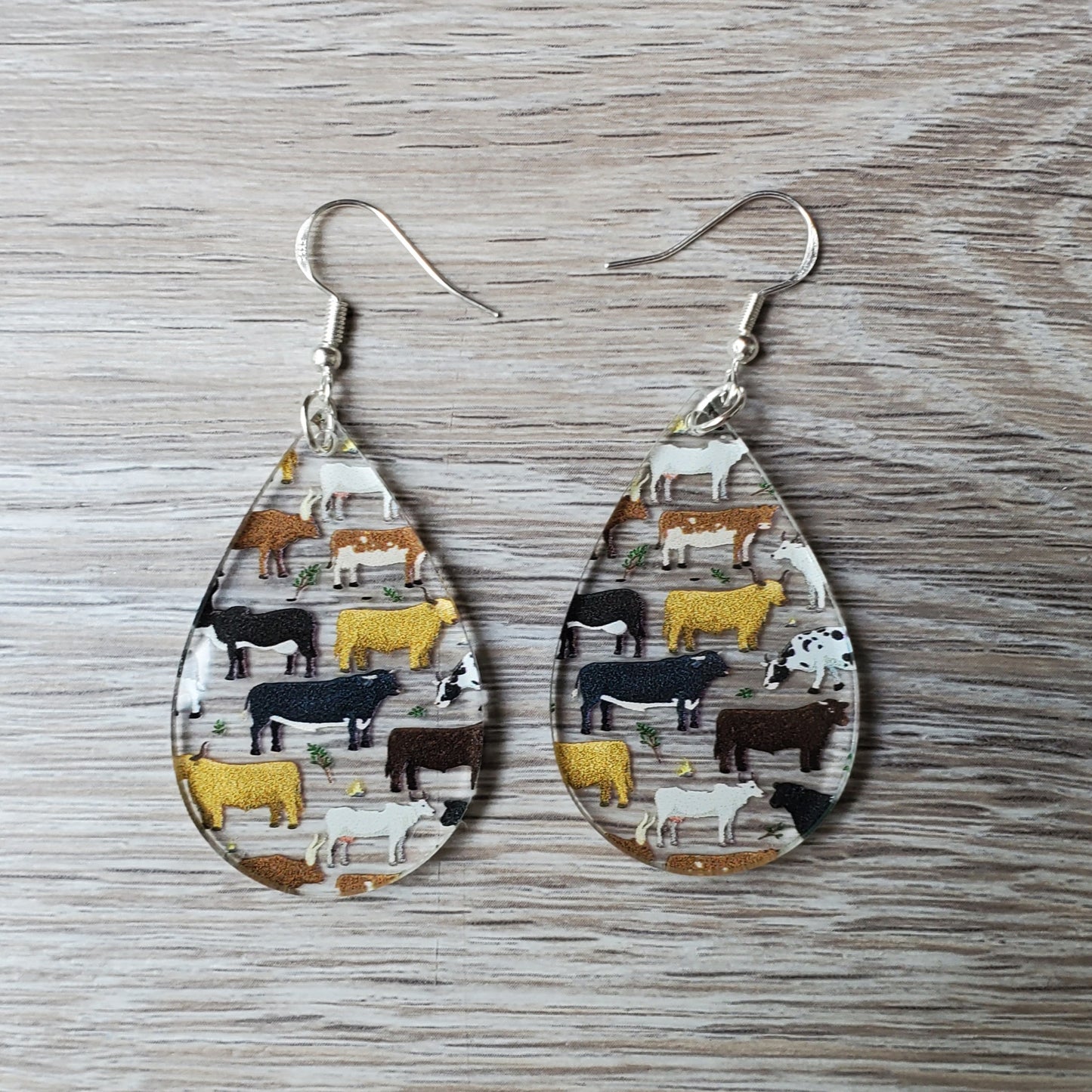 Cow Teardrop Earring