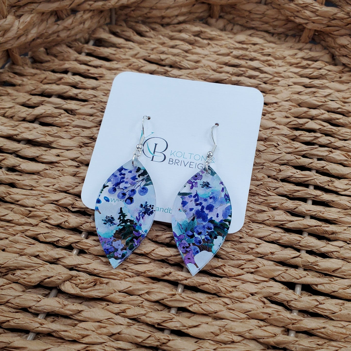 Purple Floral Marquis Earrings