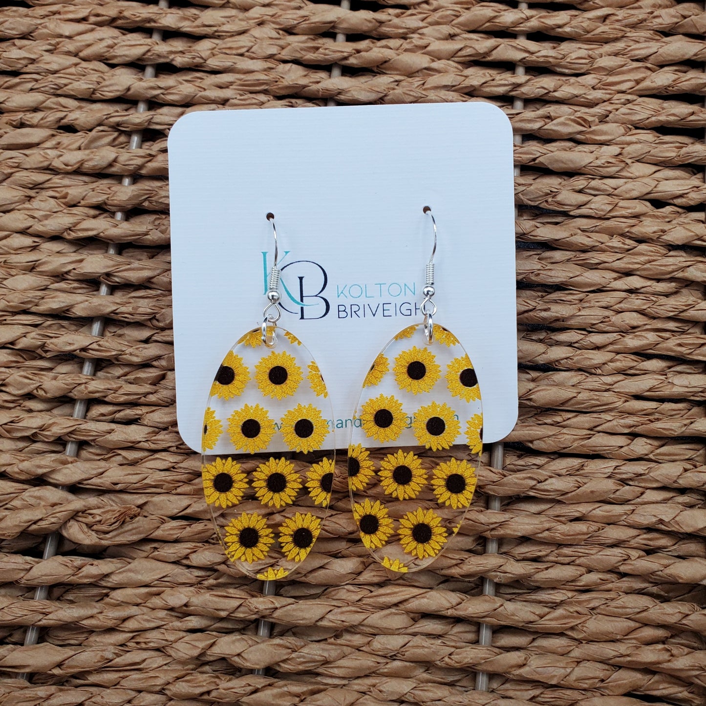 Sunflower Oval Earrings