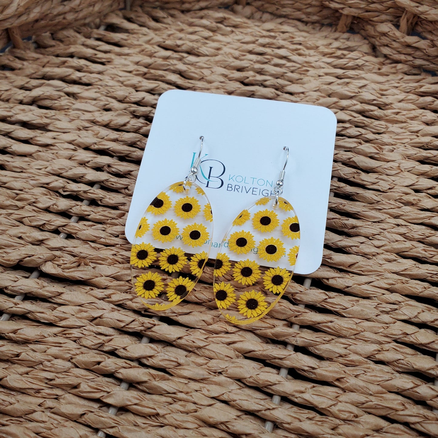 Sunflower Oval Earrings