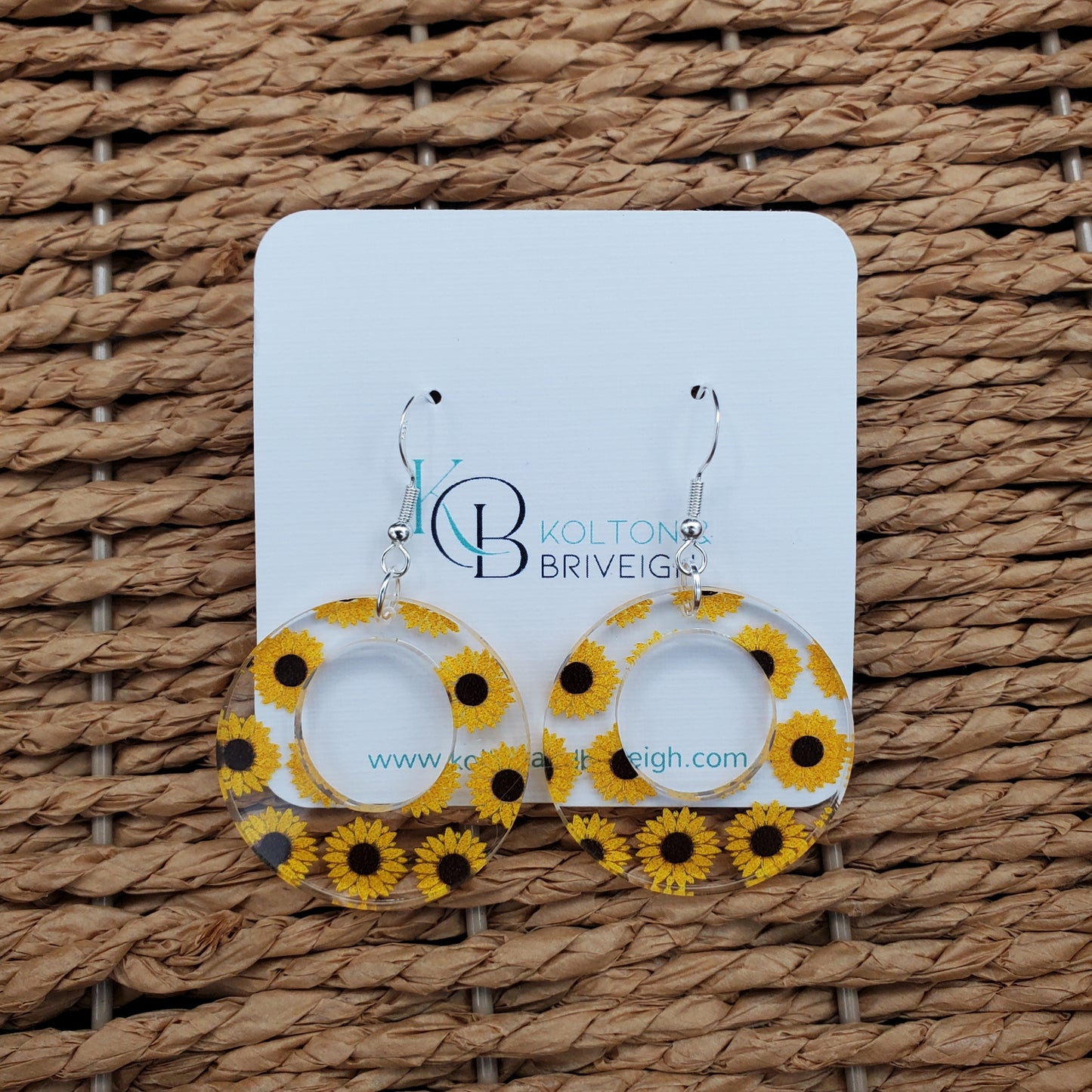 Sunflower Boho Hoop Earrings