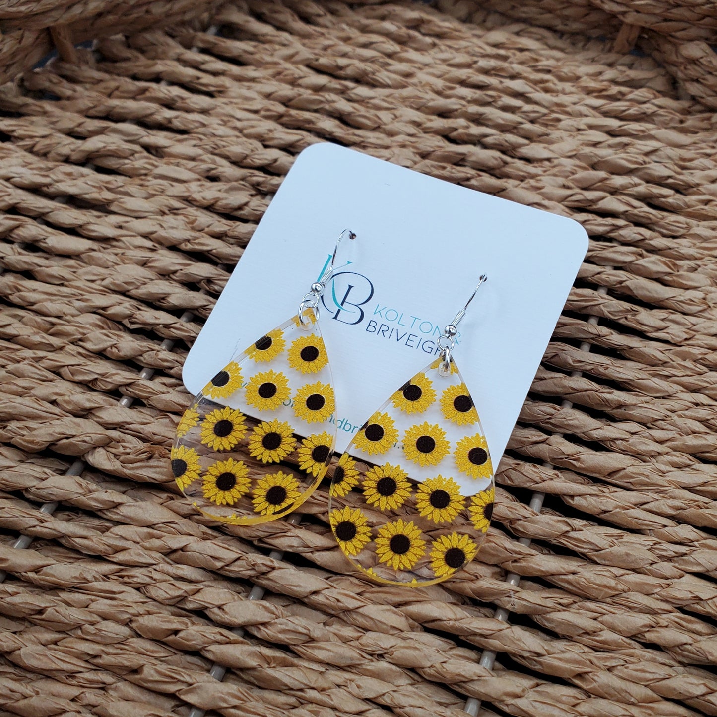 Sunflower Teardrop Earrings