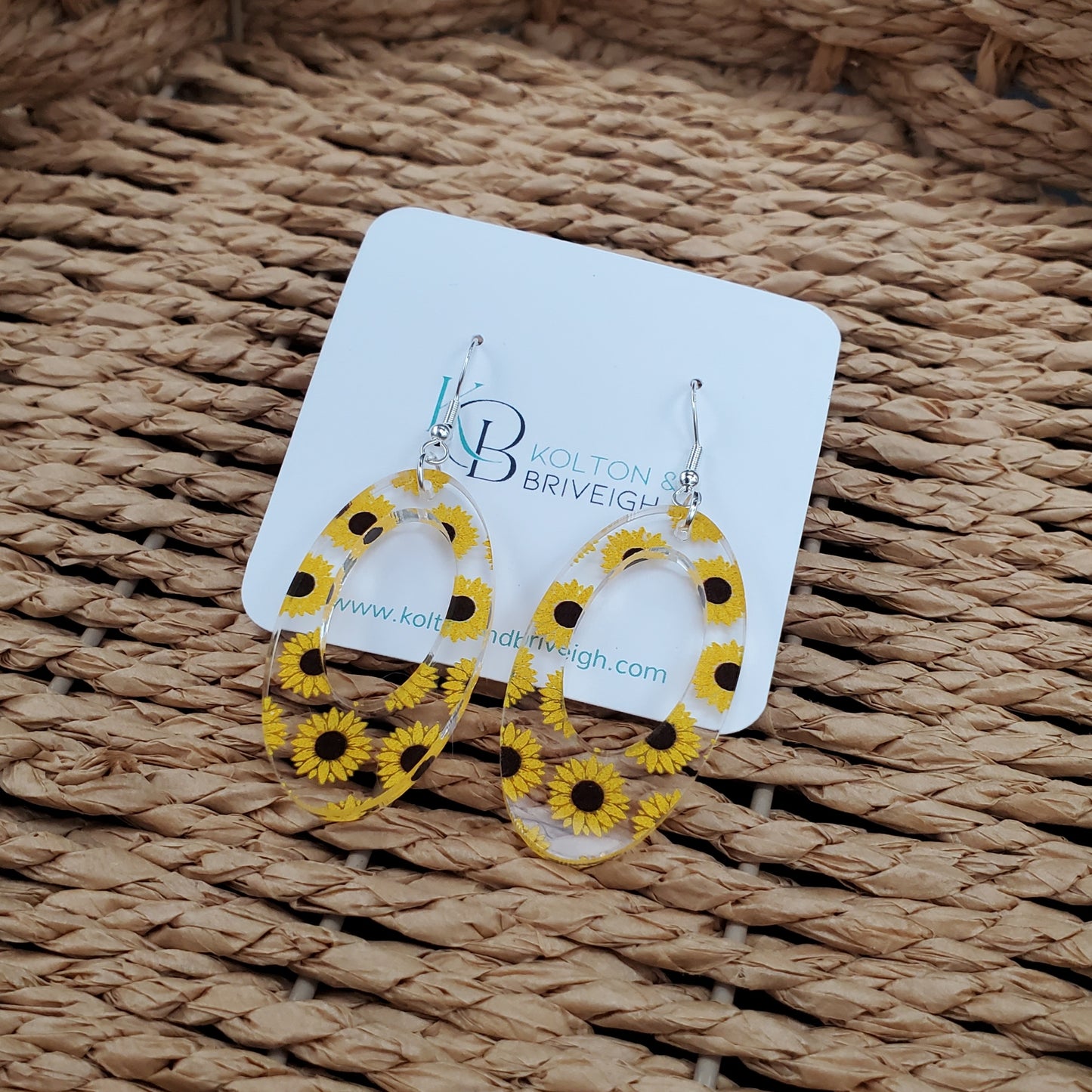Sunflower Oval Earring