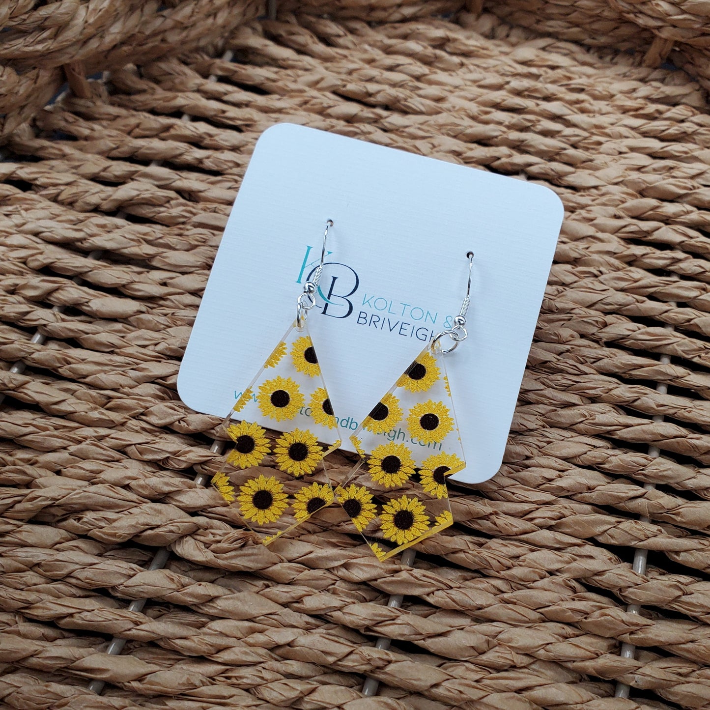 Sunflower Long Double Kite Earrings
