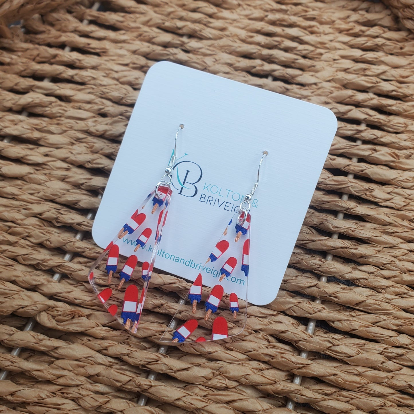 Patriotic Popsicles Elongated Triangle Earrings