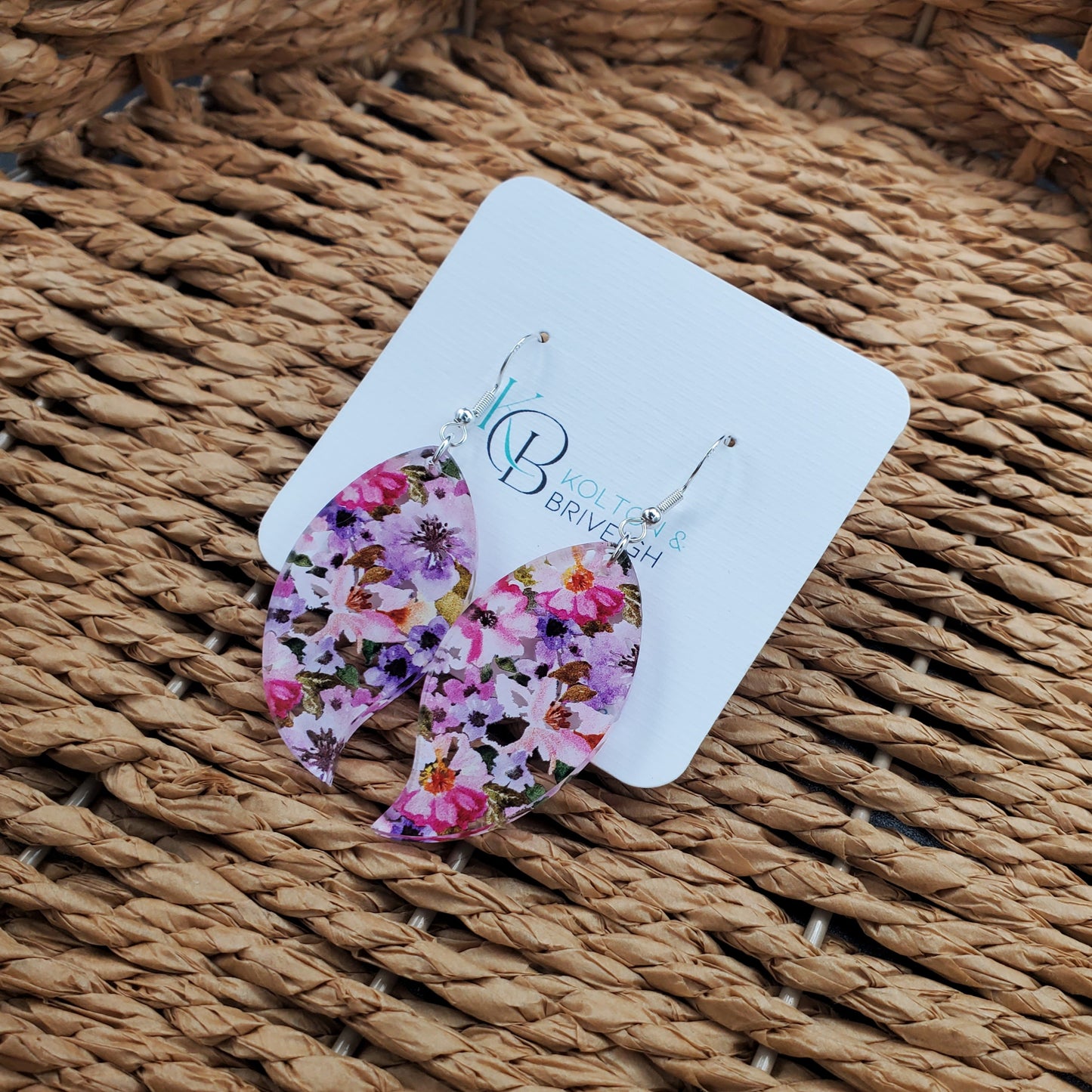 Pink and Purple Floral Petal Earrings