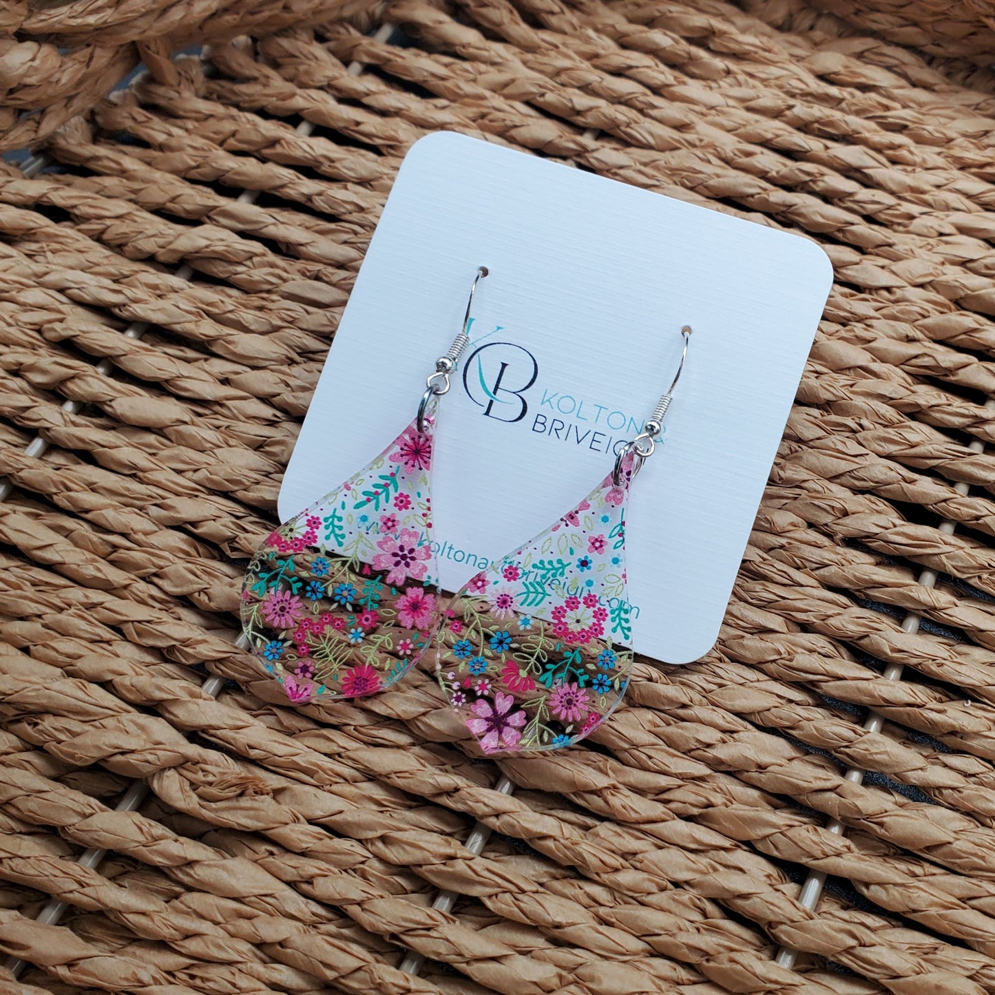 Petite Floral Pointed Pear Earrings