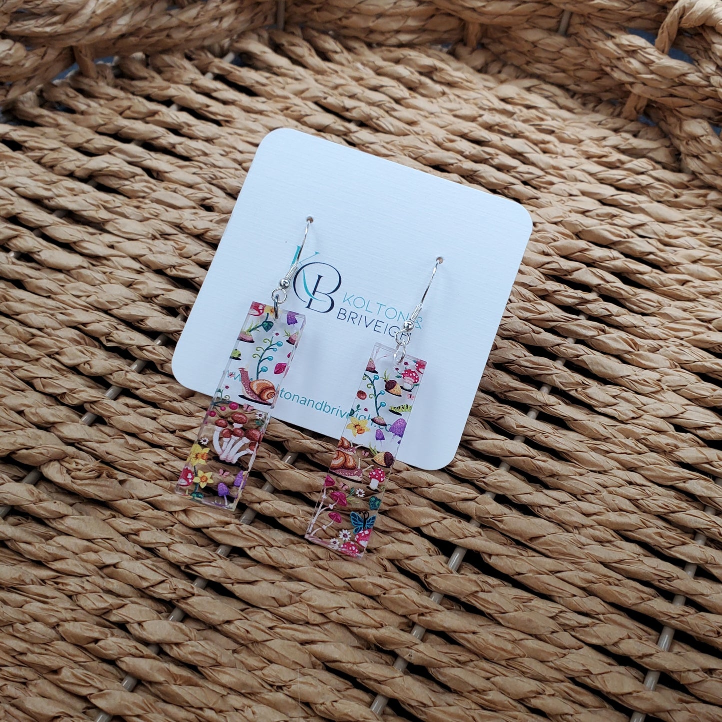 Snails and Mushrooms Bar Earrings