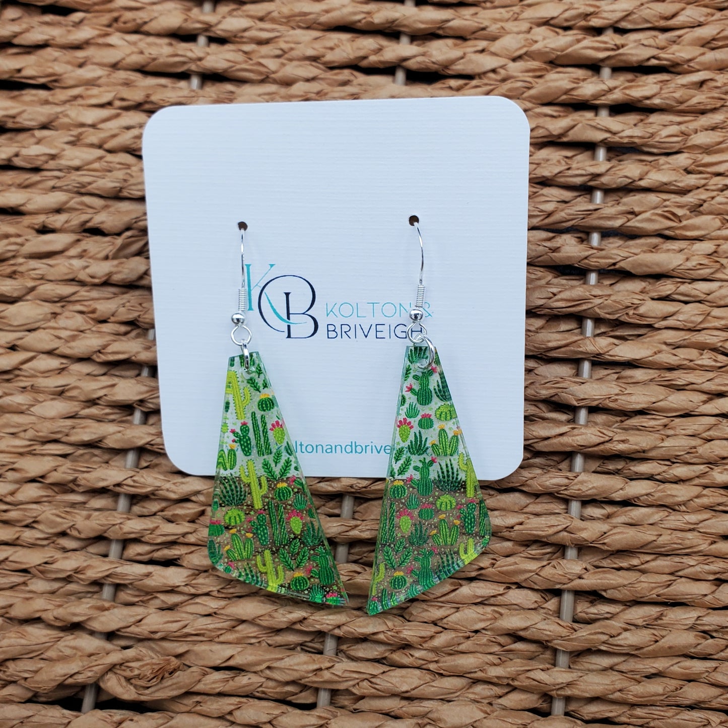 Cactus Long Triangle Earrings