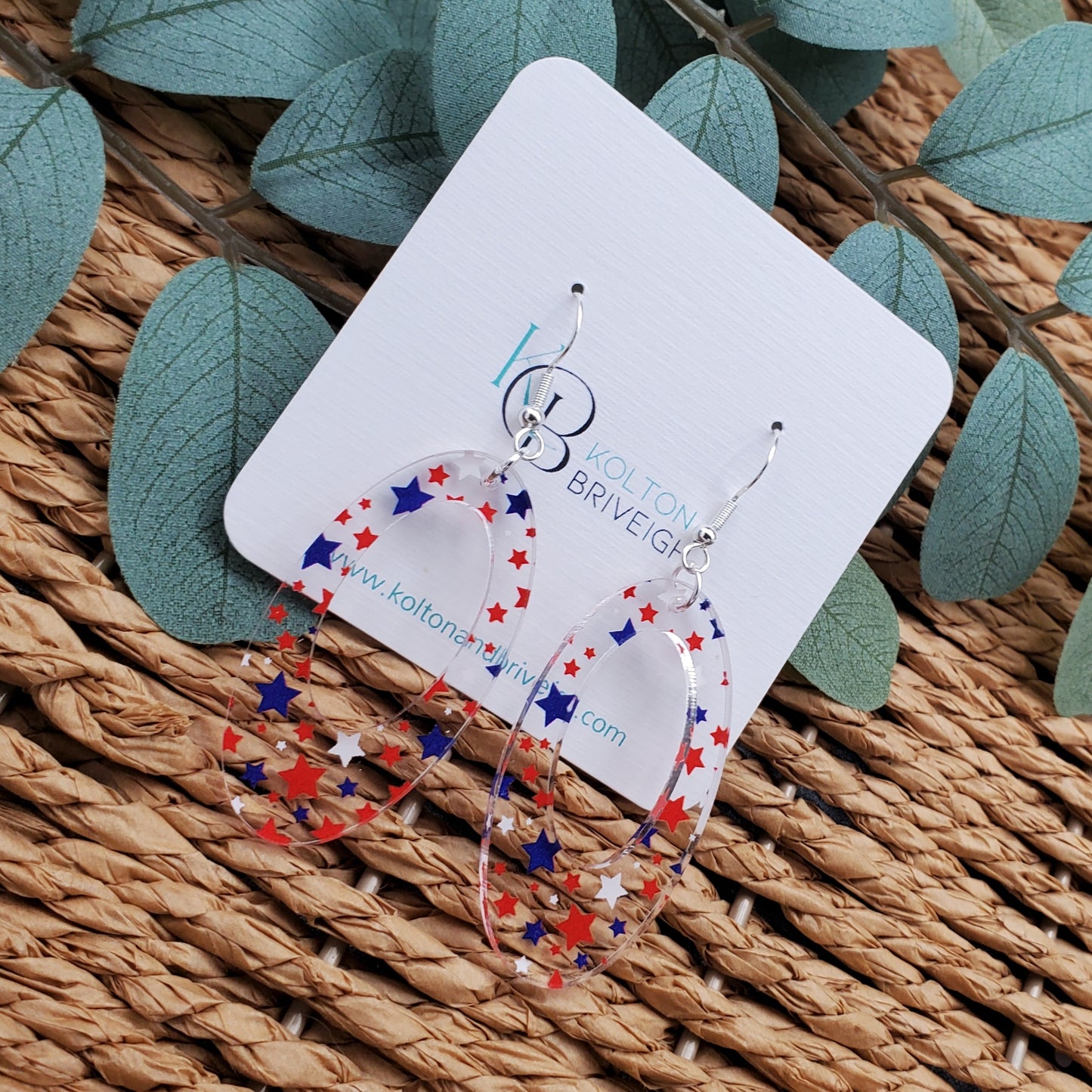 Star Confetti Oval Earrings