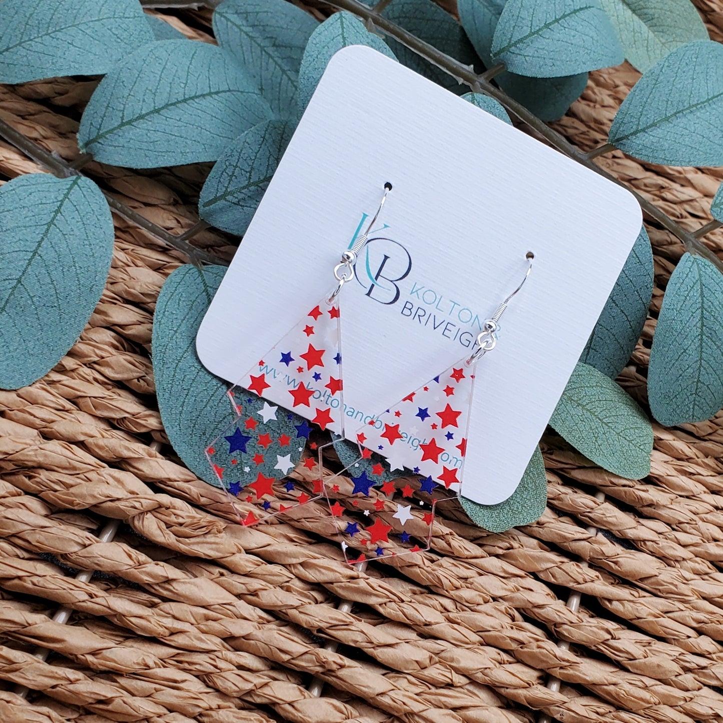 Star Confetti Long Double Kite Earrings