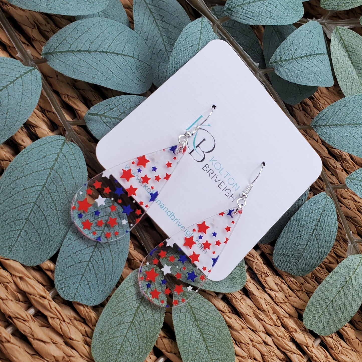 Star Confetti Long Teardrop Earrings