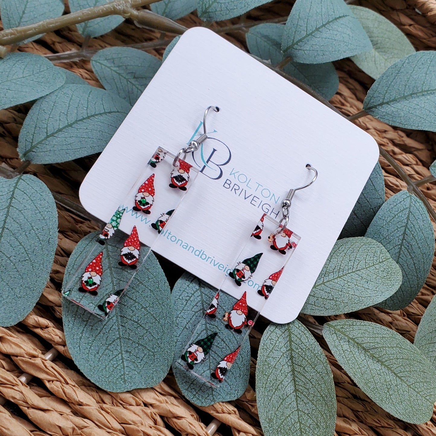 Christmas Gnome Bar Earrings