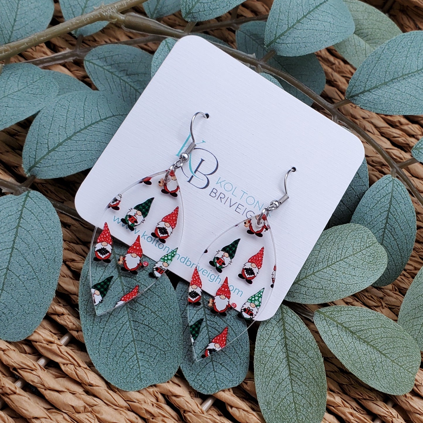 Christmas Gnome Marquis Earrings