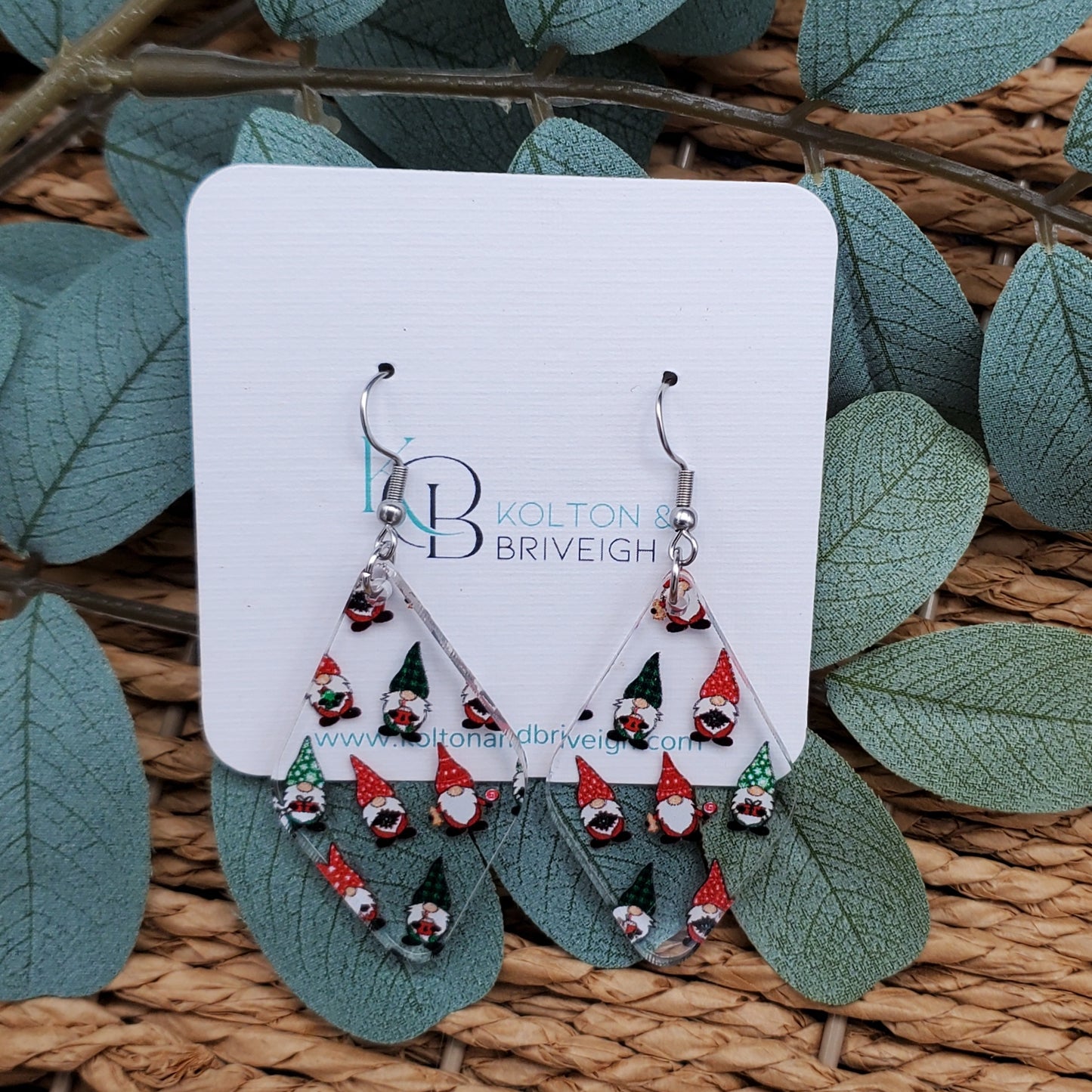 Christmas Gnome Rounded Diamond Earrings