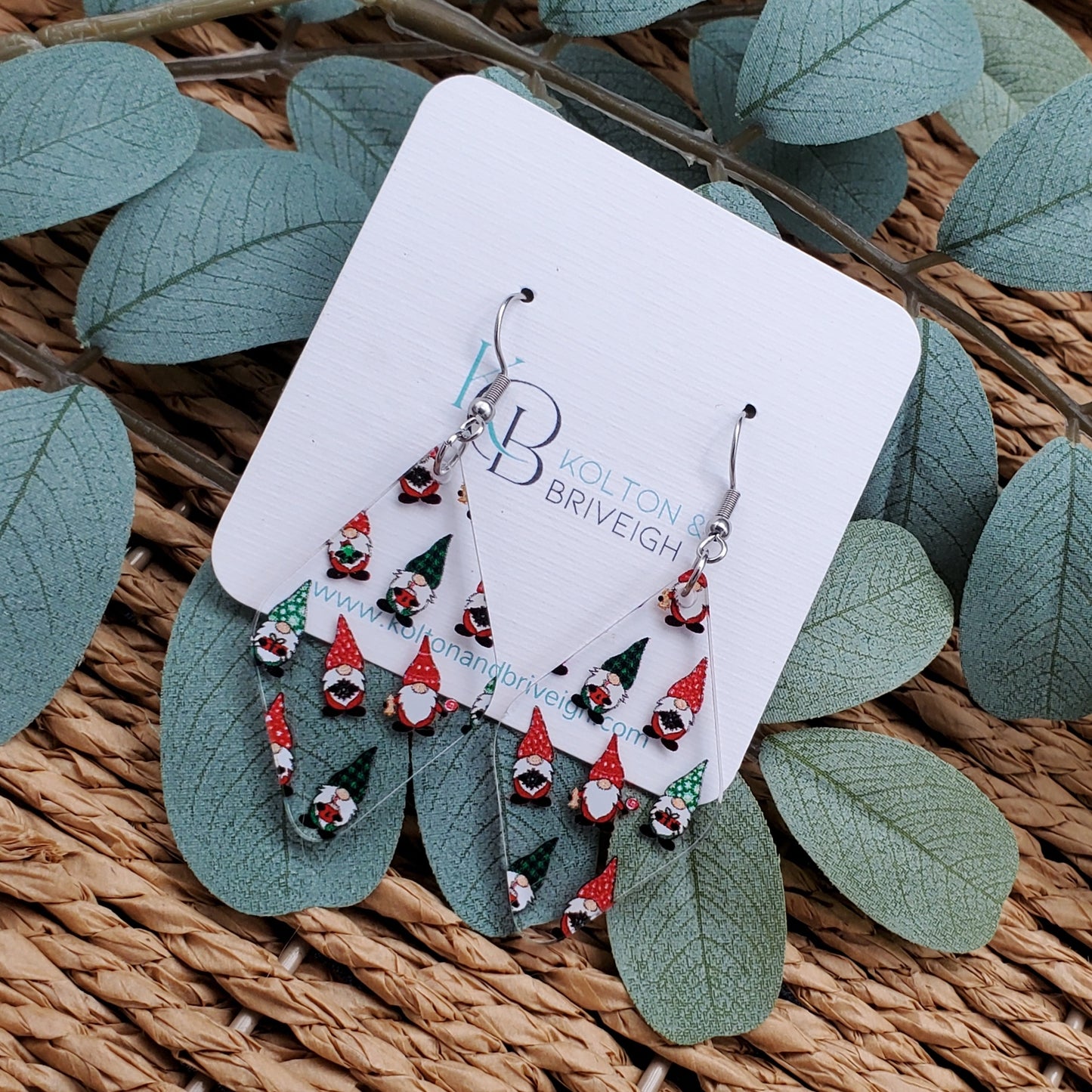 Christmas Gnome Rounded Diamond Earrings