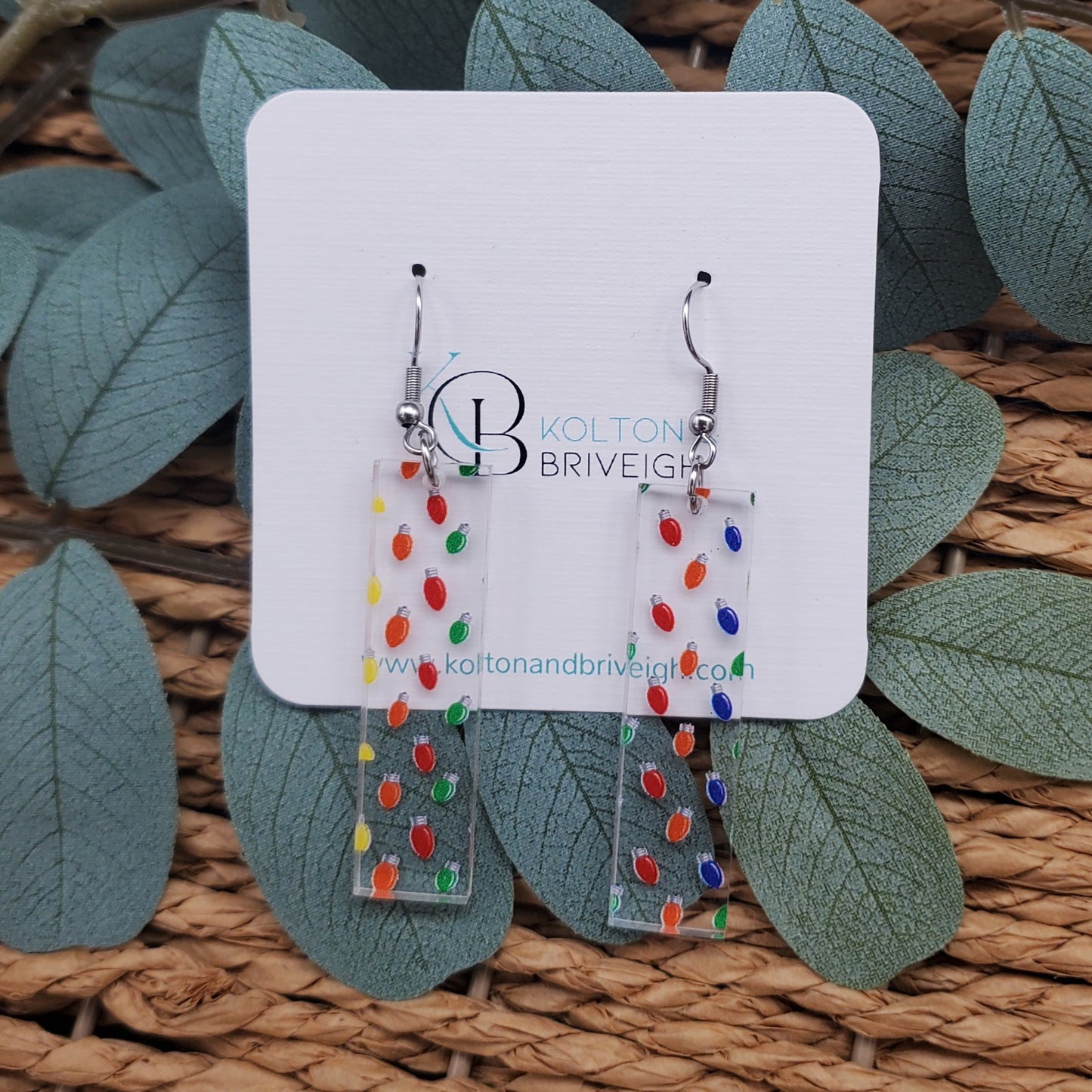 Christmas Lights Bar Earrings