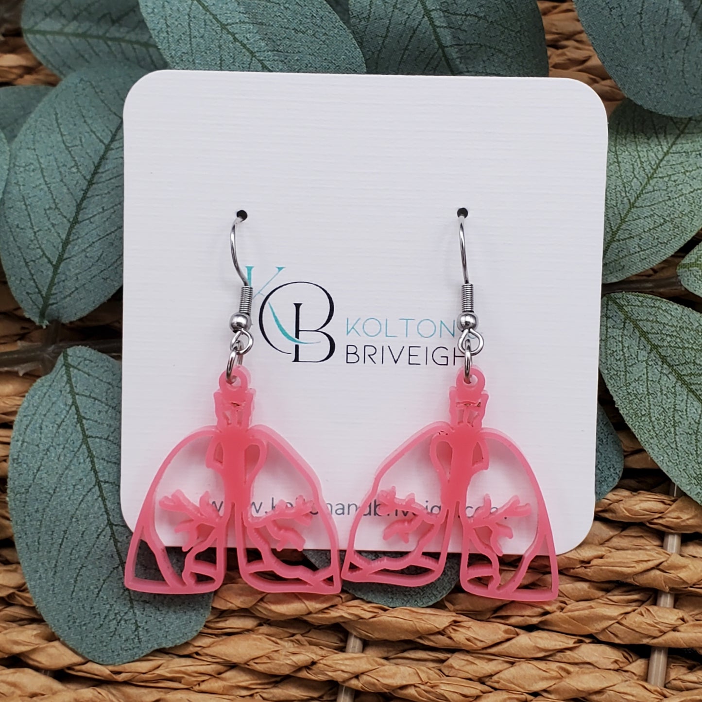 Pink Lung Earrings