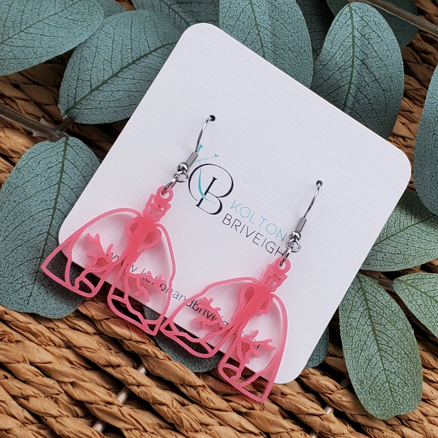 Pink Lung Earrings