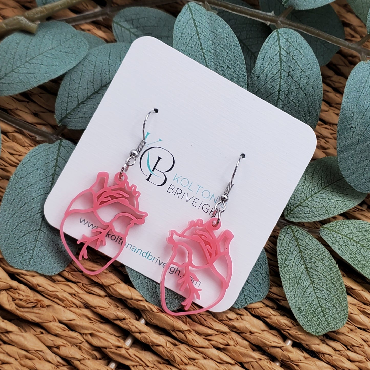 Pink Heart Earrings