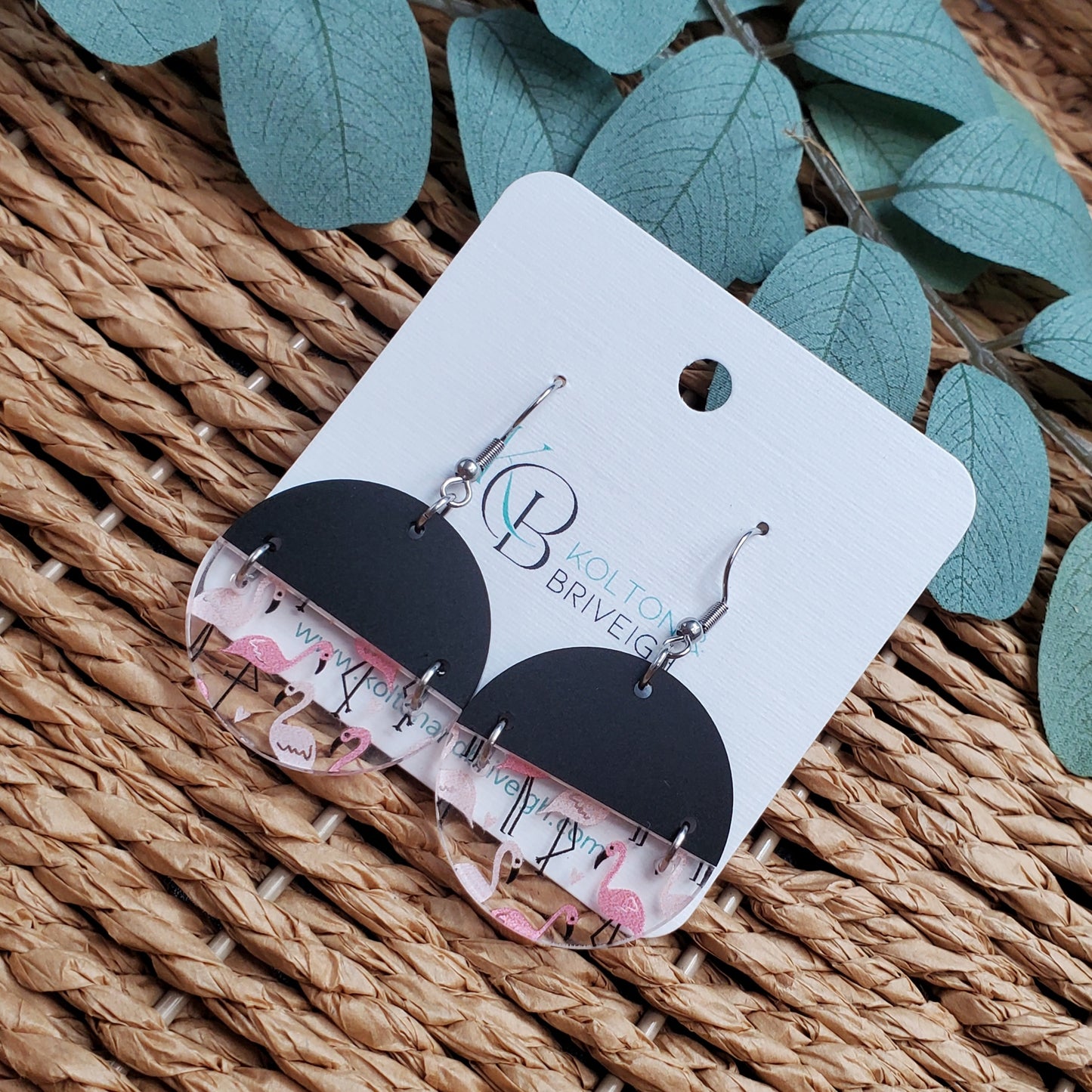 Flaming and Black Split Circle Earrings