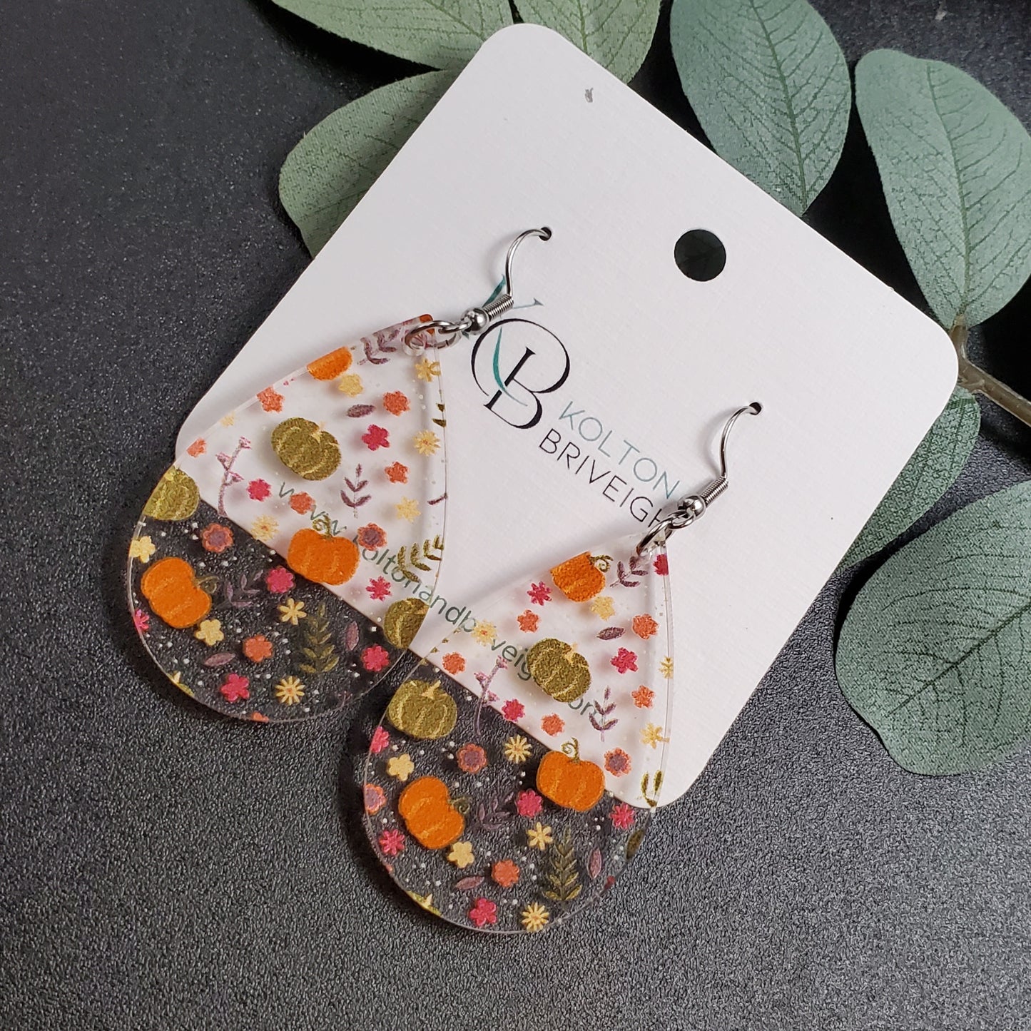 Fall Foliage Teardrop Earrings