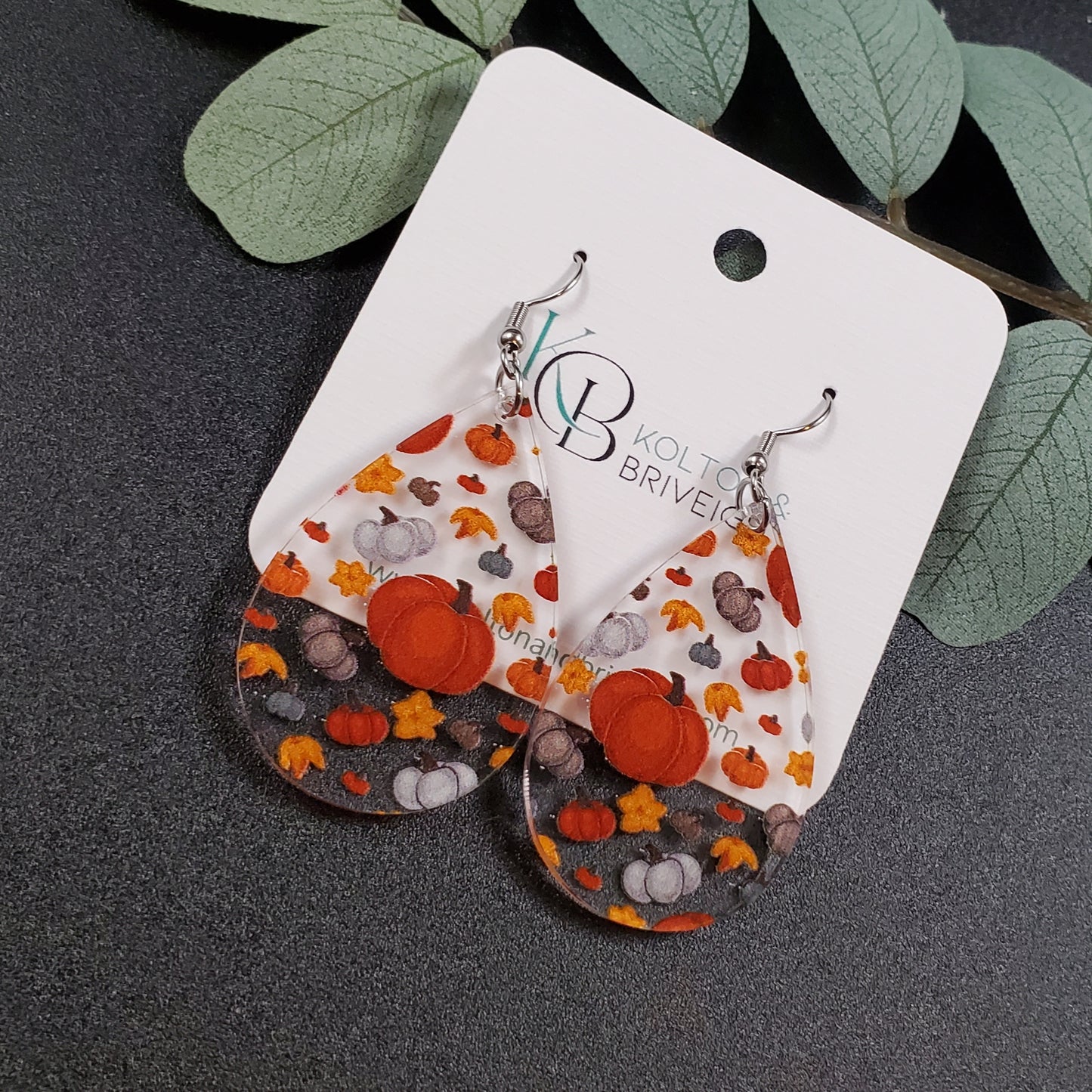 Pumpkin Teardrop Earrings