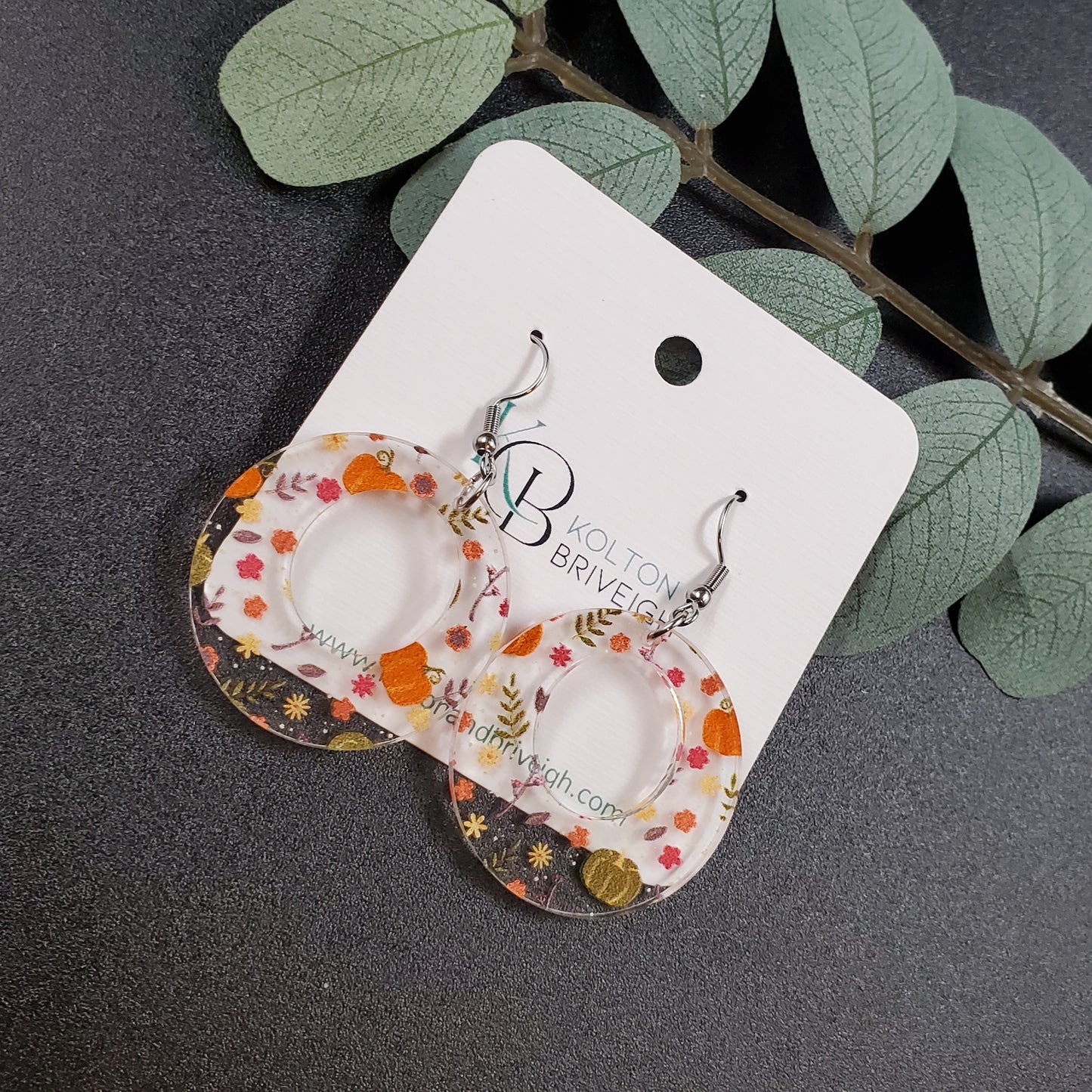 Fall Foliage Boho Hoop Earrings