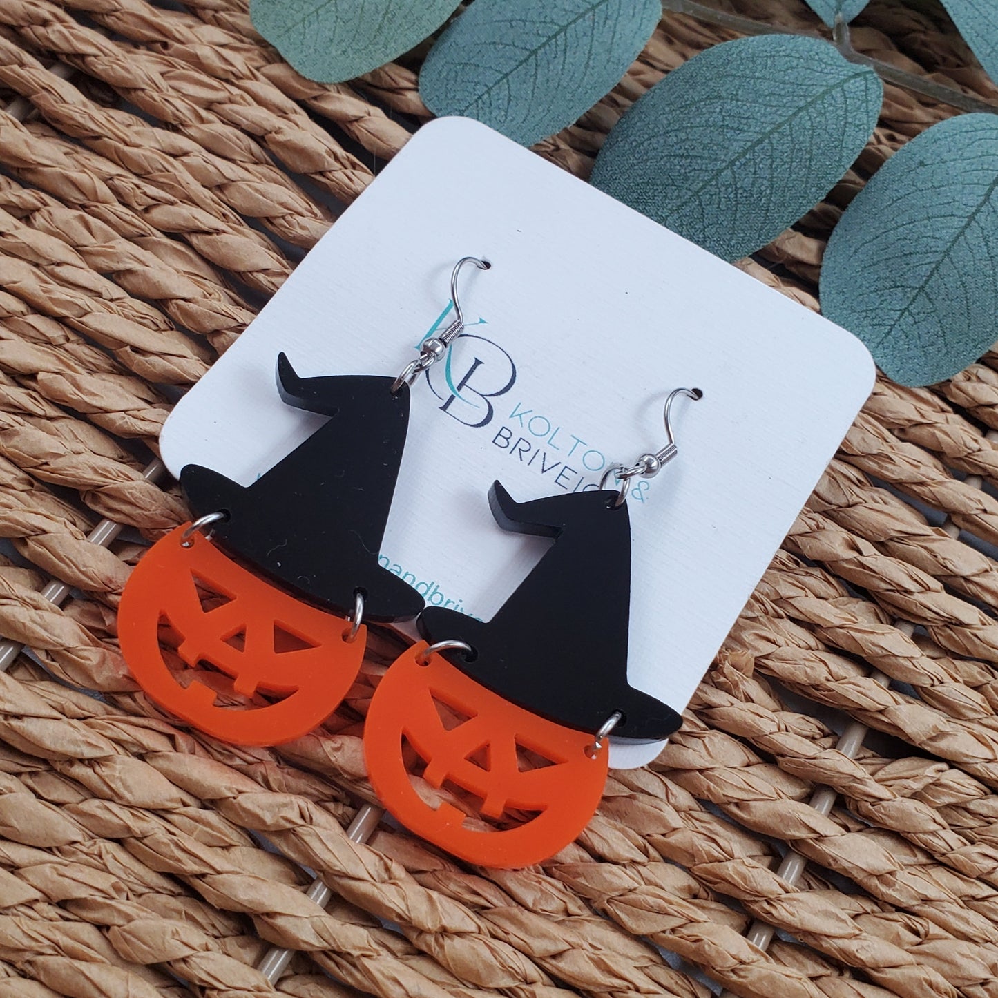 Pumpkin Witch Earrings