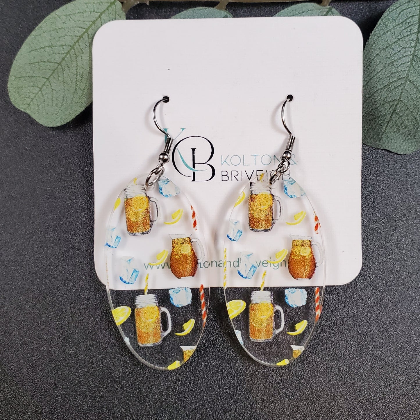 Southern Sweet Tea Oval Earrings