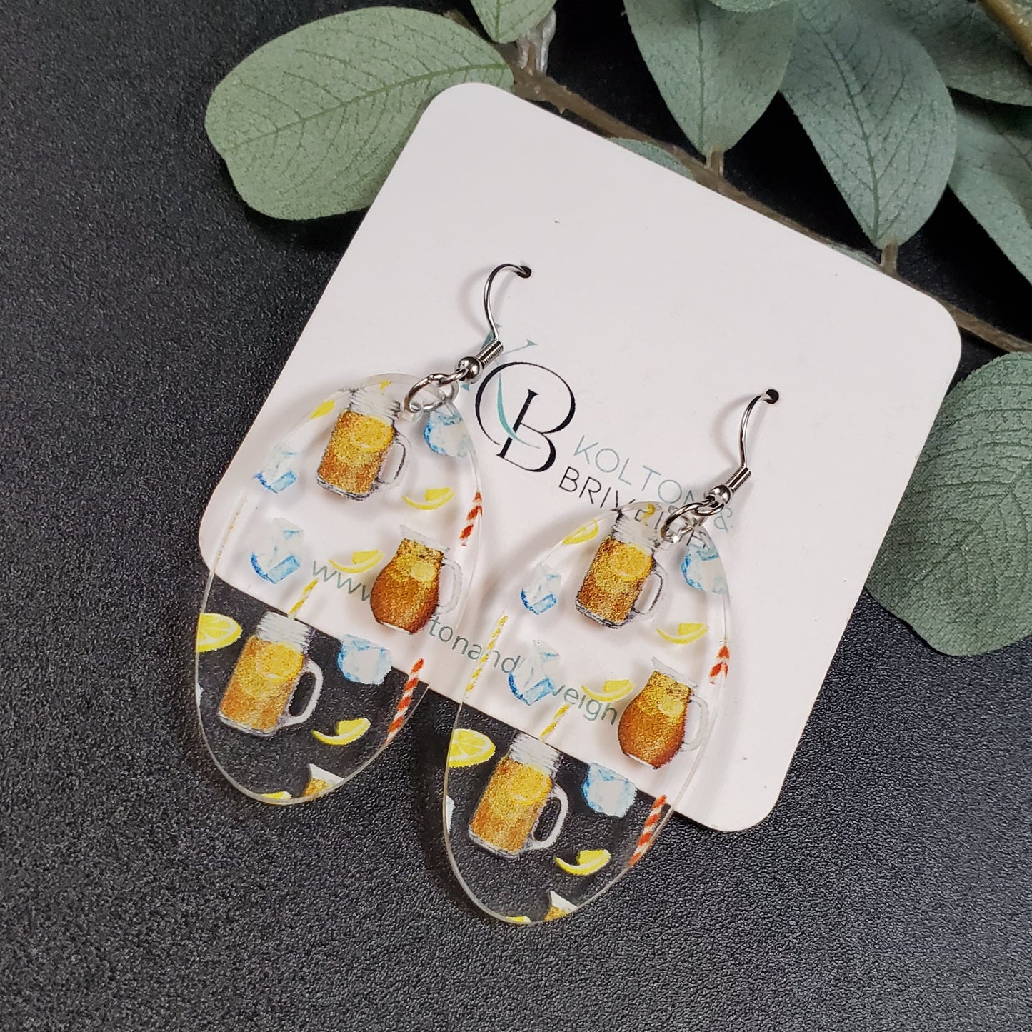 Southern Sweet Tea Oval Earrings
