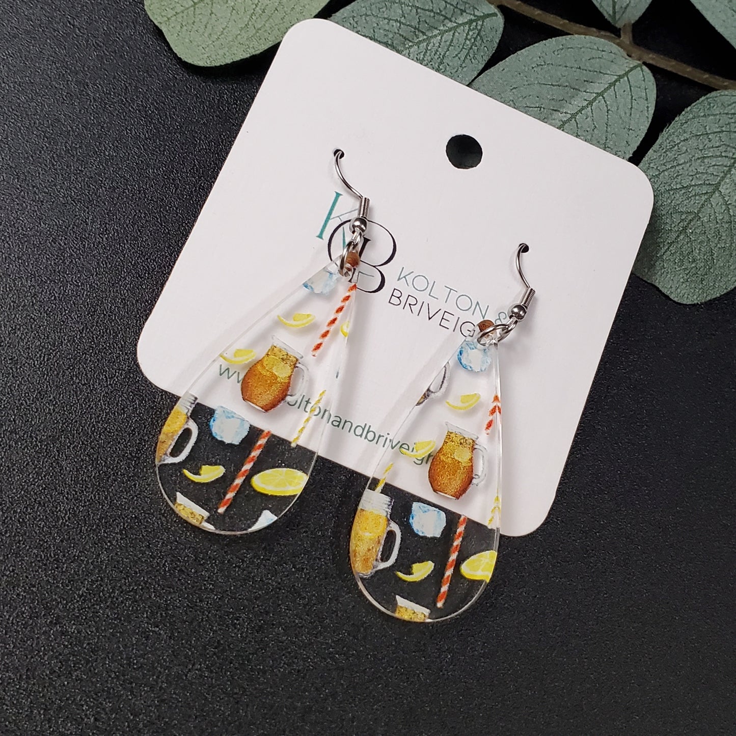 Southern Sweet Tea Long Teardrop Earrings