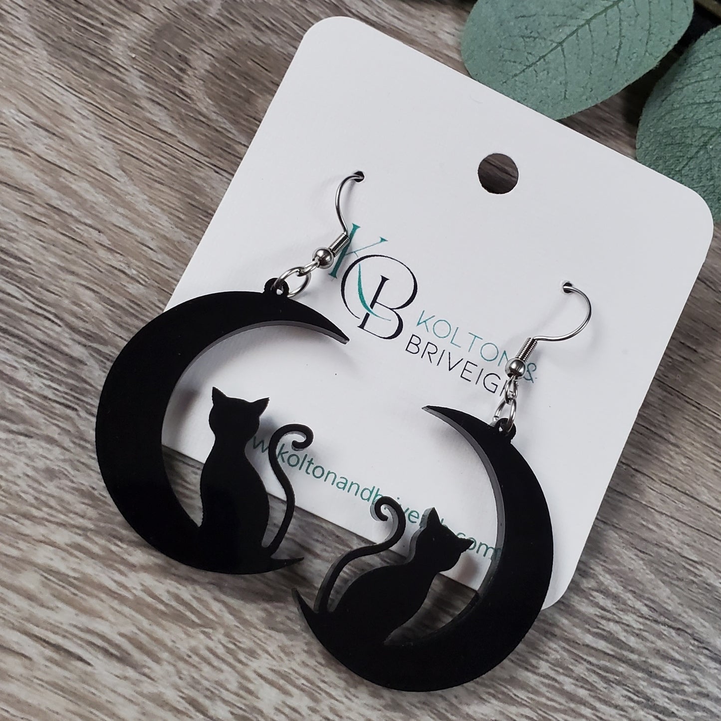 Cat on the Moon Earrings