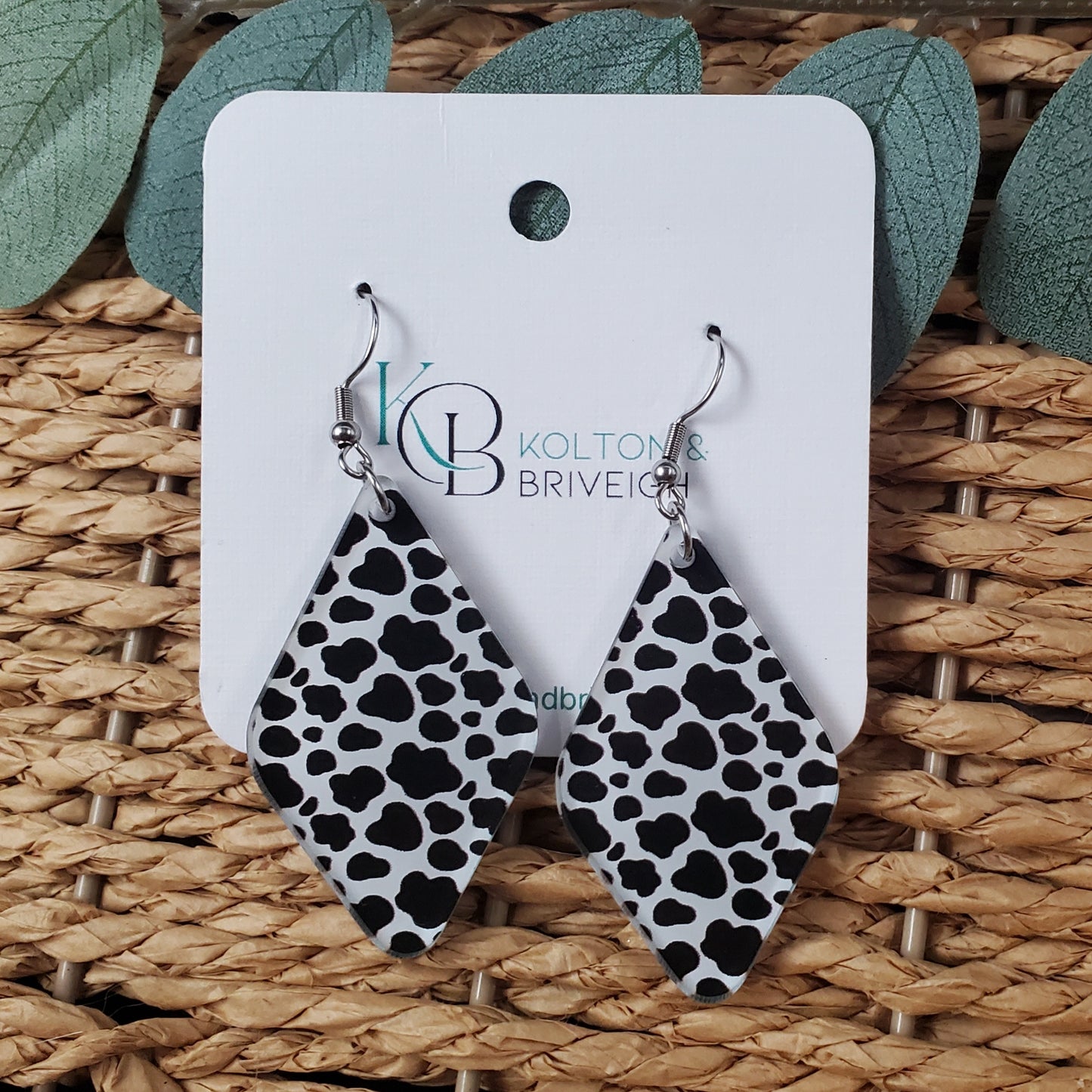 Cow Print Rounded Diamond Earrings