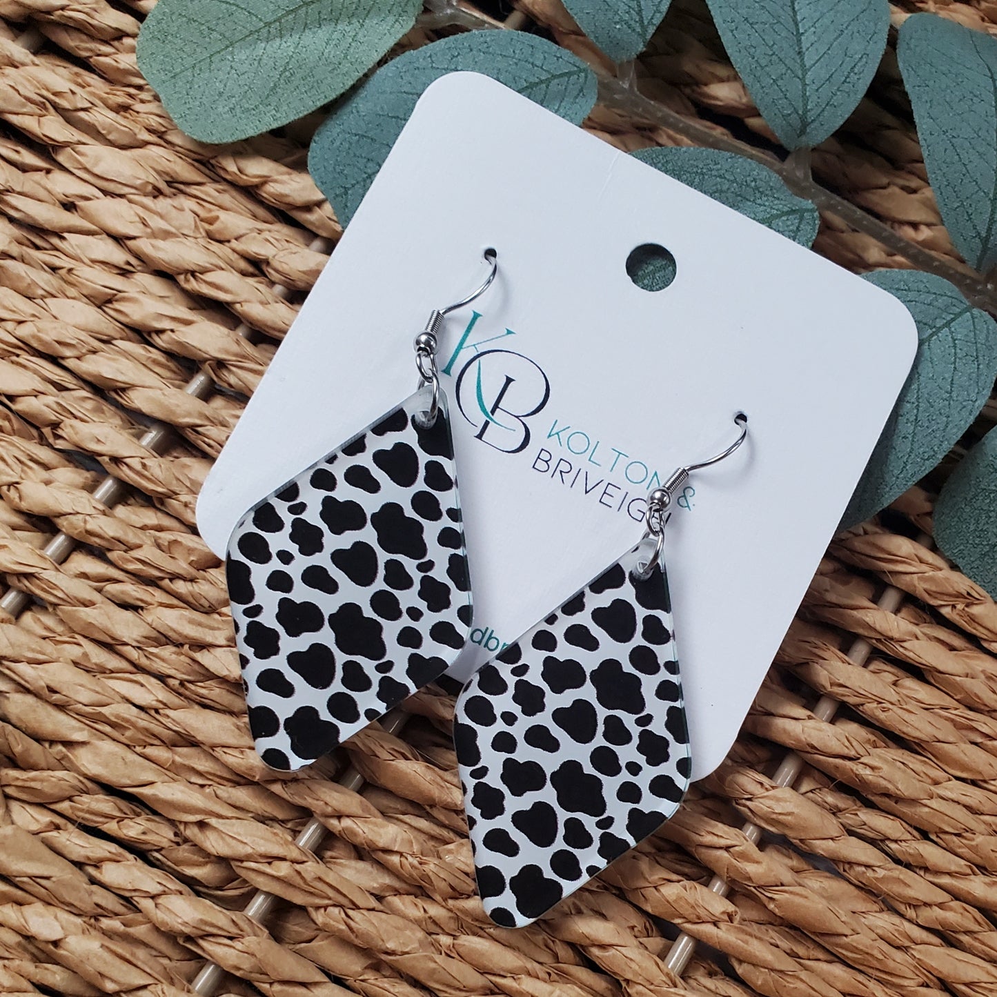 Cow Print Rounded Diamond Earrings