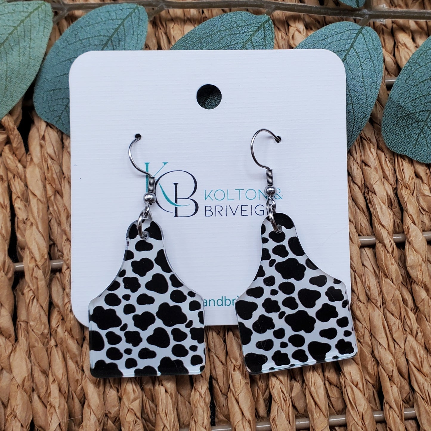 Cow Tag Earrings