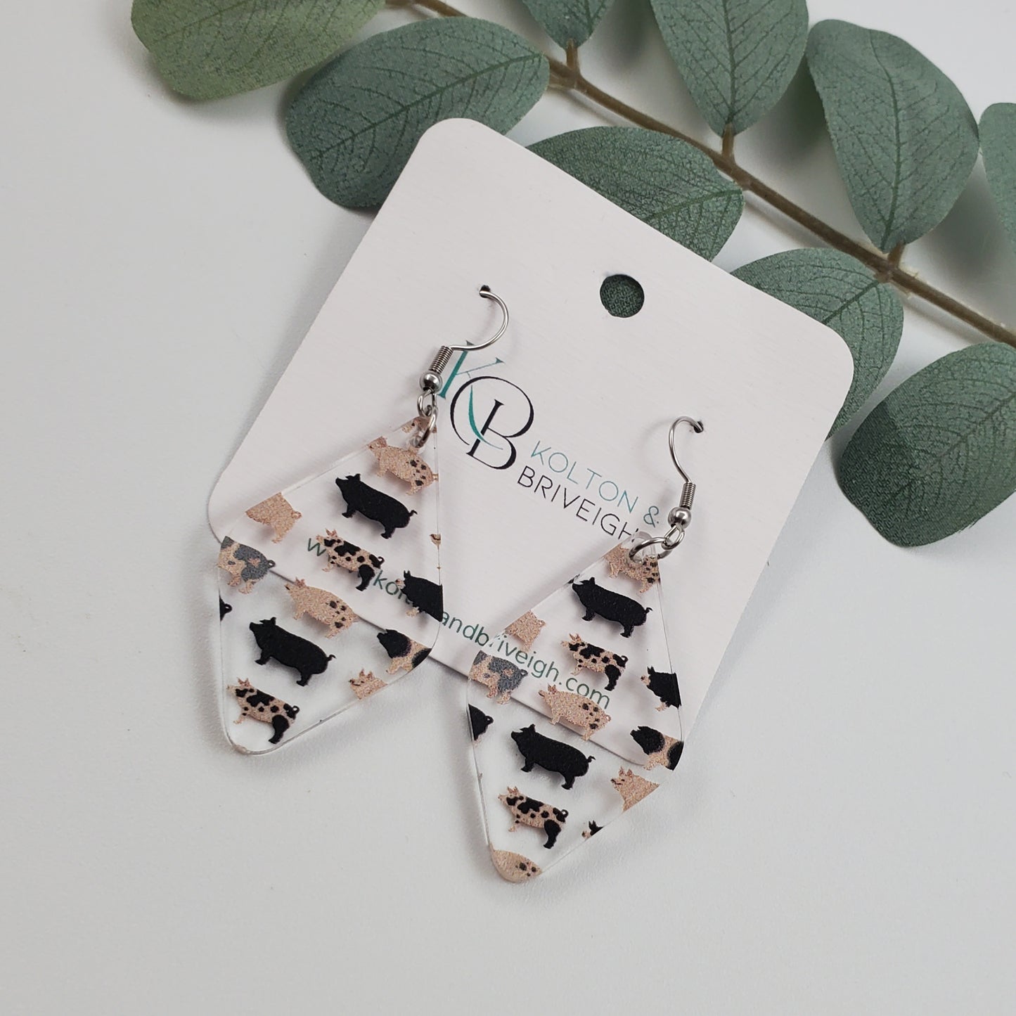 Pig Rounded Diamond Earrings