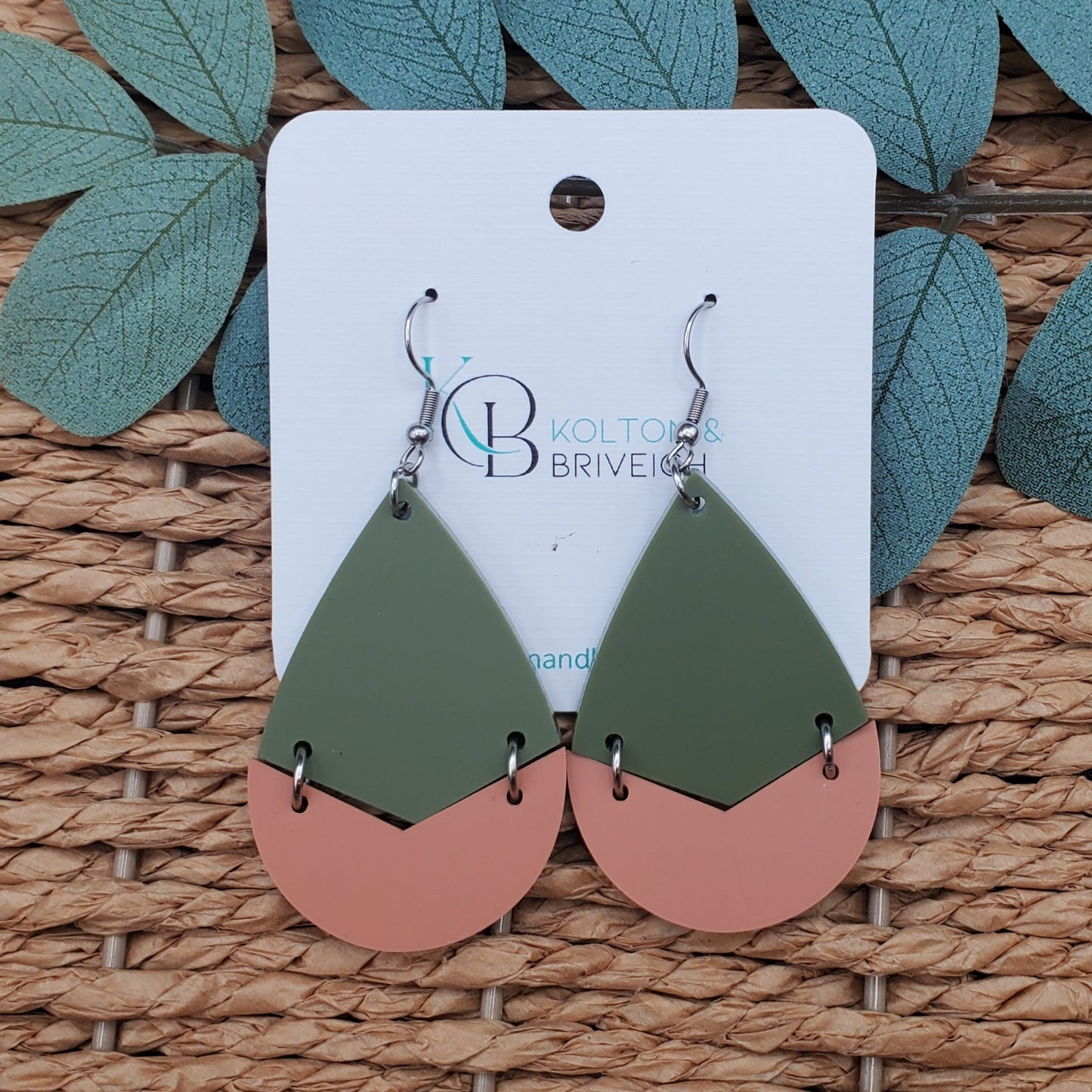 Two Piece Large Teardrop Earrings