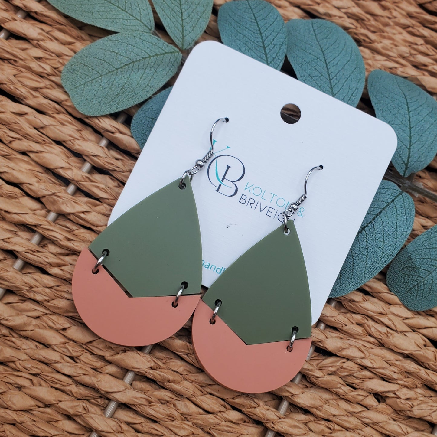 Two Piece Large Teardrop Earrings