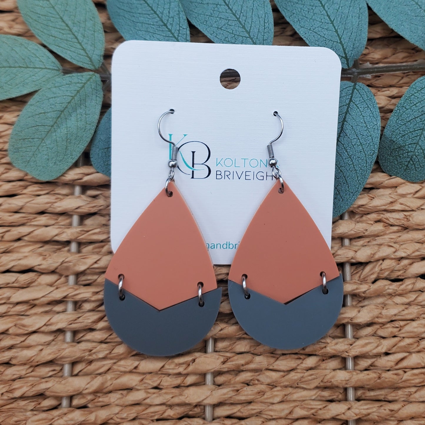 Two Piece Large Teardrop Earrings