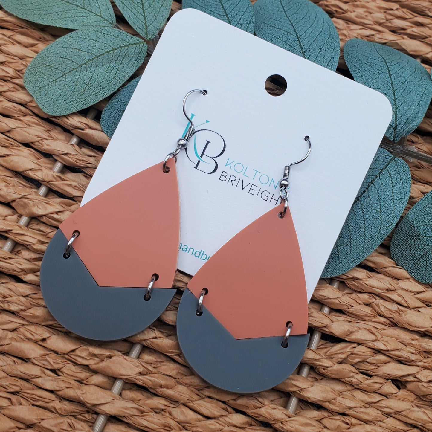 Two Piece Large Teardrop Earrings
