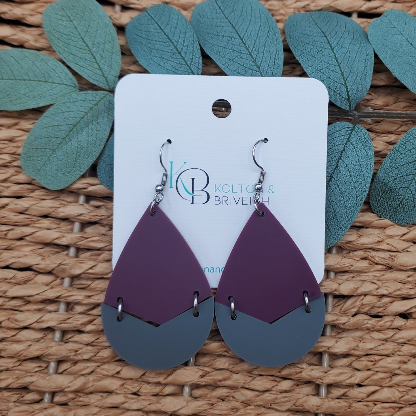 Two Piece Large Teardrop Earrings