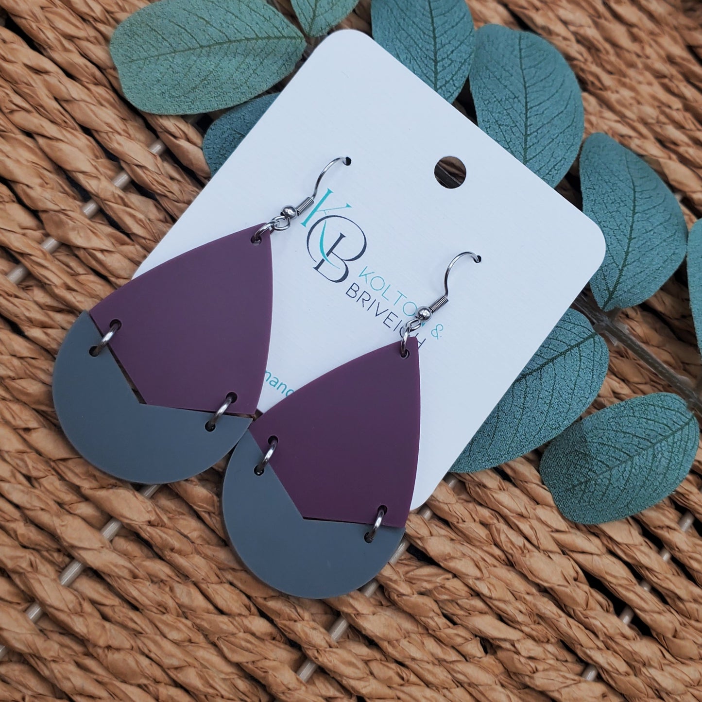 Two Piece Large Teardrop Earrings