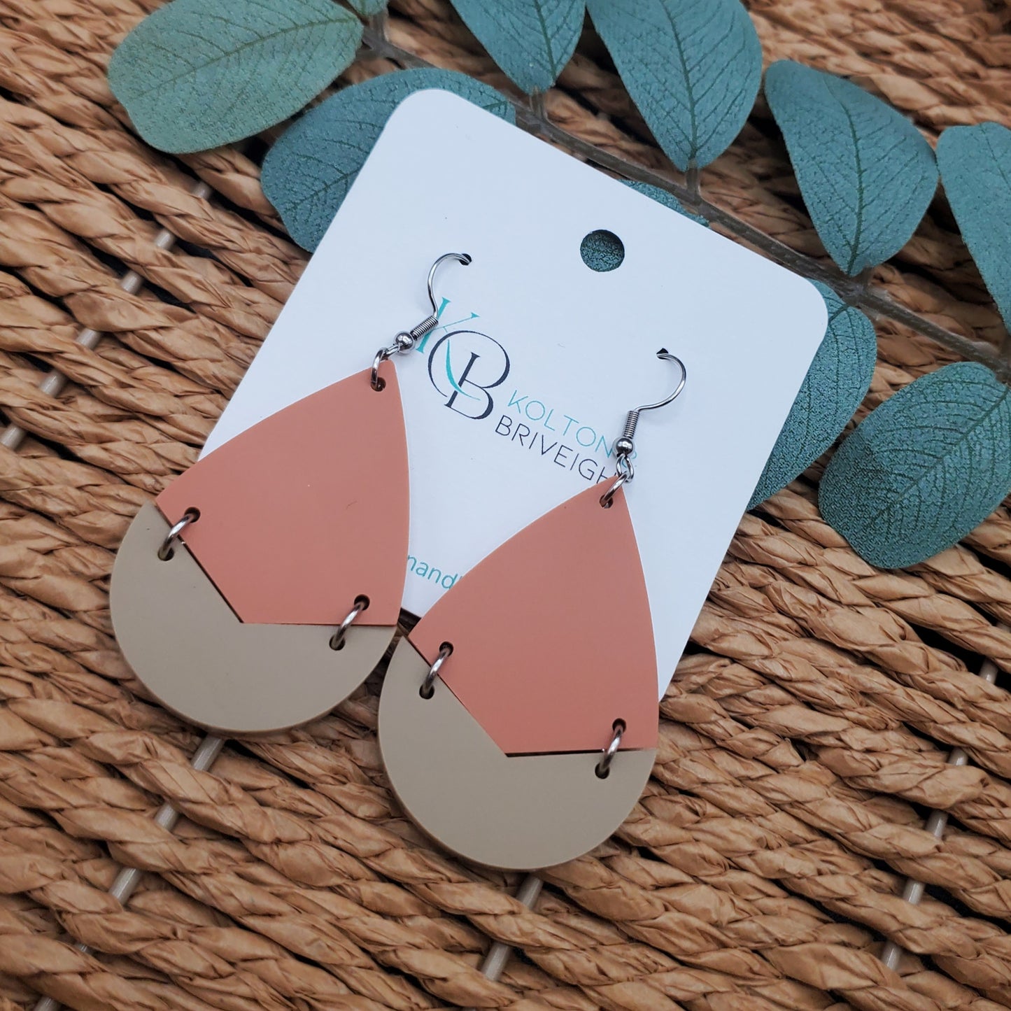 Two Piece Large Teardrop Earrings