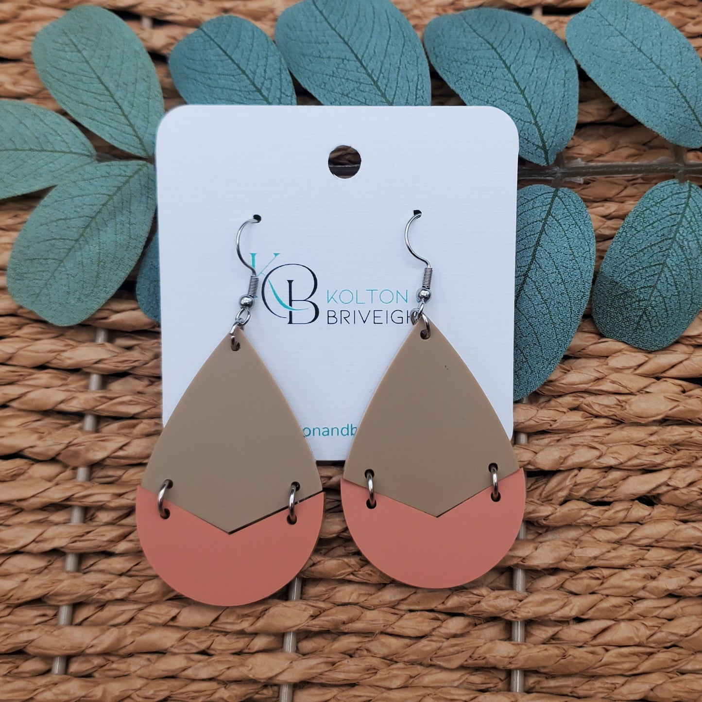 Two Piece Large Teardrop Earrings
